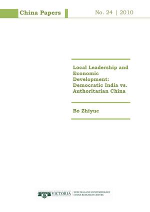 Local Leadership and Economic Development: Democratic India Vs