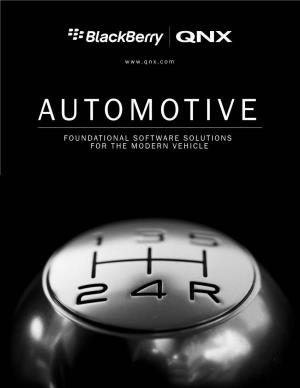 Automotive Foundational Software Solutions for the Modern Vehicle Overview