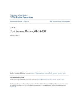 Fort Sumner Review, 01-14-1911 Review Pub
