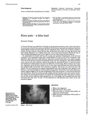 Knee Pain- a False Lead