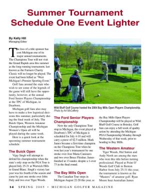 14 Summer Tournament Schedule One Event Lighter