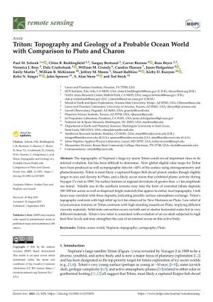 Triton: Topography and Geology of a Probable Ocean World with Comparison to Pluto and Charon