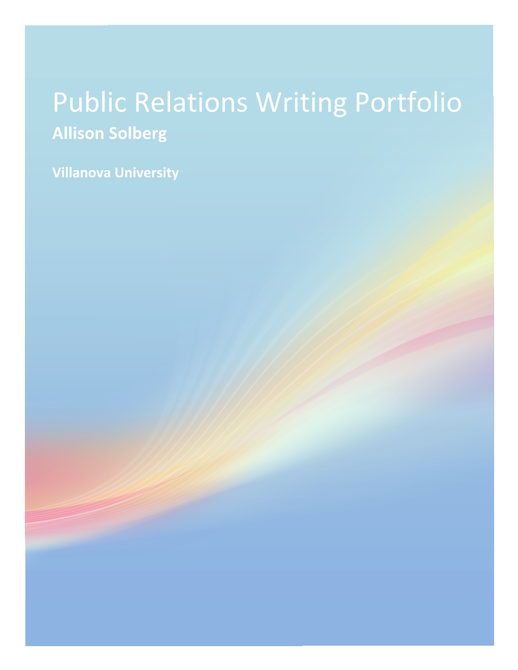 Public Relations Writing Portfolio