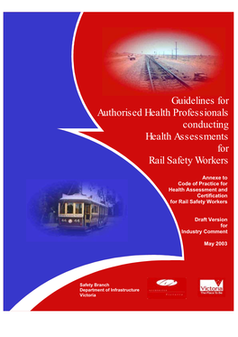 Guidelines for Authorised Health Professionals Conducting Health Assessments for Rail Safety Workers