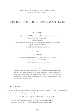 Lipschitz Structure of Quasi-Banach Spaces