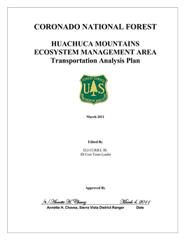 HUACHUCA MOUNTAINS ECOSYSTEM MANAGEMENT AREA Transportation Analysis Plan