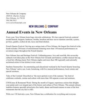 Annual Events in New Orleans