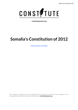 Somalia's Constitution of 2012