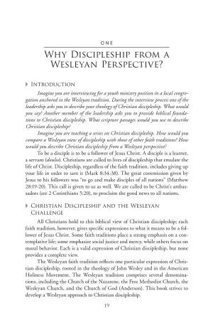 Why Discipleship from a Wesleyan Perspective?