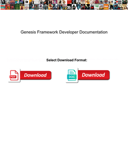 Genesis Framework Developer Documentation