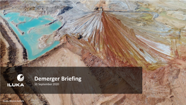 Demerger Briefing 10 September 2020