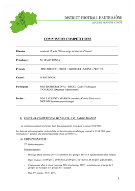 Commission Competitions U18