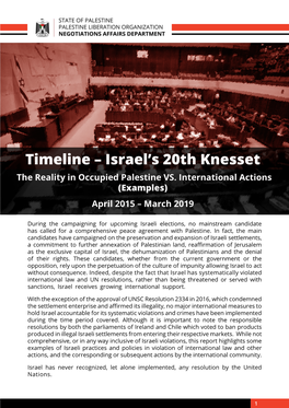 Timeline – Israel's 20Th Knesset