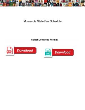 Minnesota State Fair Schedule