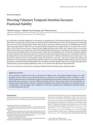 Directing Voluntary Temporal Attention Increases Fixational Stability