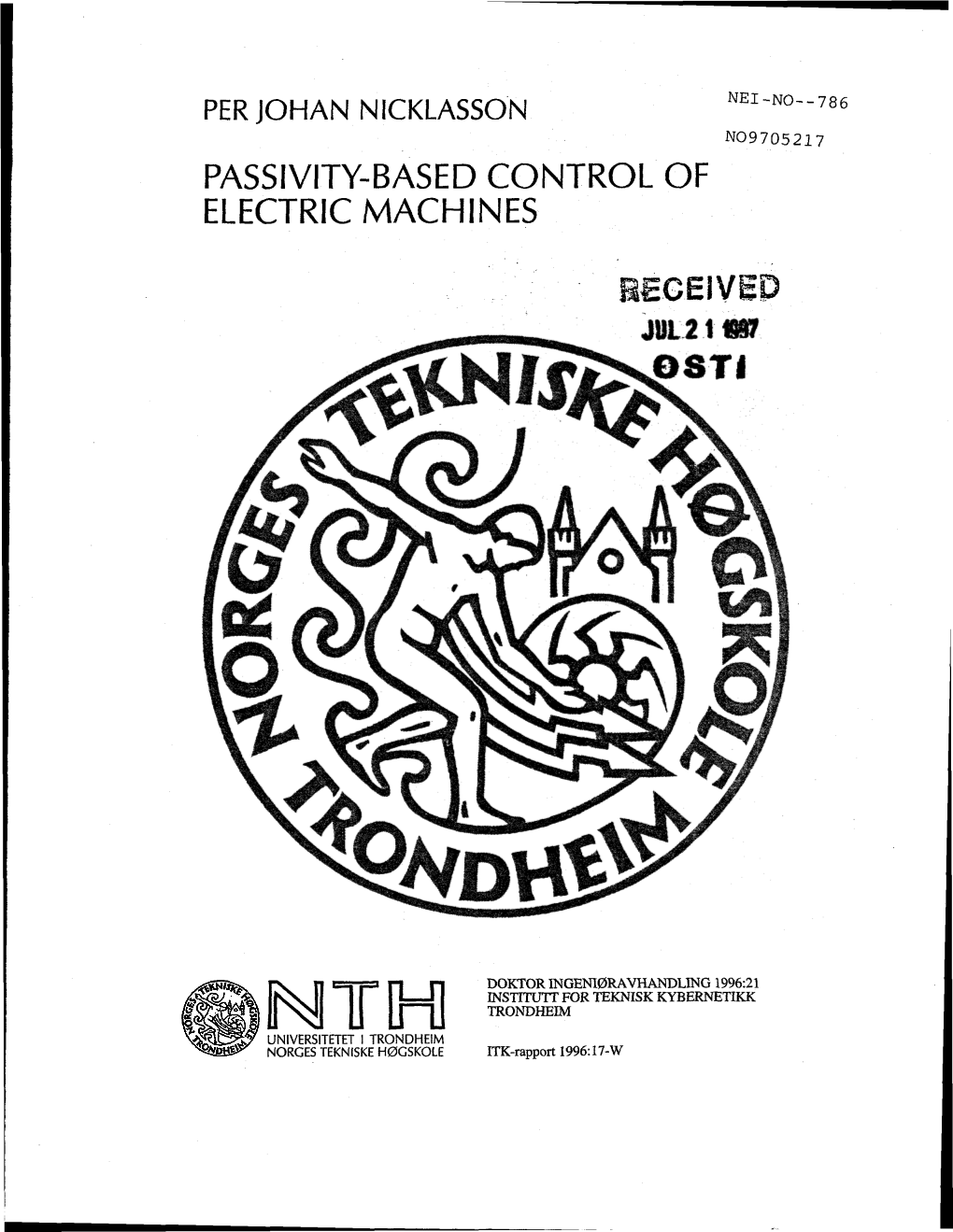 Passivity-Based Control of Electric Machines