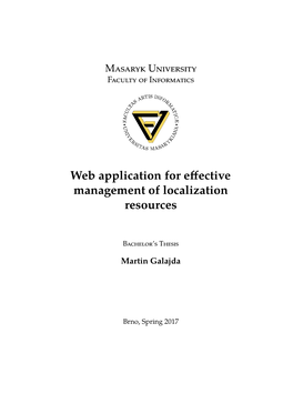 Web Application for Effective Management of Localization Resources