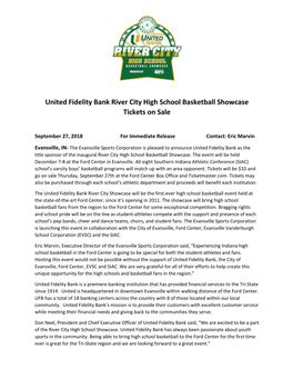 United Fidelity Bank River City High School Basketball Showcase Tickets on Sale