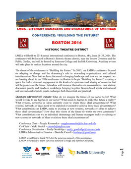 LMDA Boston Conference 2014
