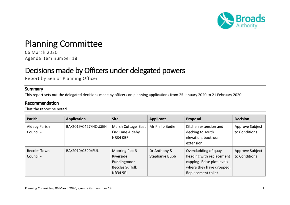 Delegated Decision Report