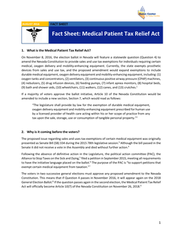 Medical Patient Tax Relief Act