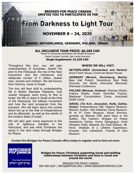 From Darkness to Light Tour Flyer