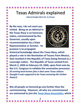 What Is a Texas Navy Admiral?