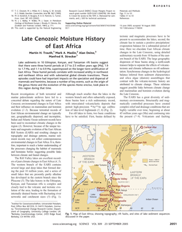 Late Cenozoic Moisture History of East Africa