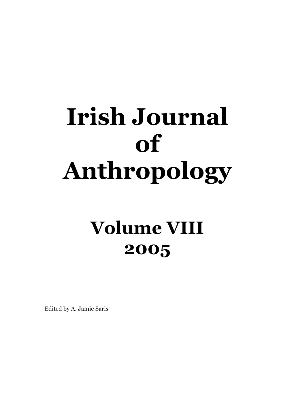 Irish Journal of Anthropology