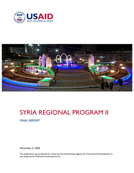 Syria Regional Program Ii Final Report