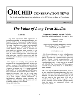 May 2014. Orchid Specialist Group Newsletter