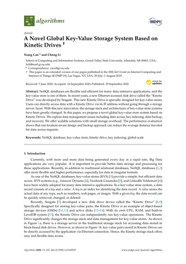 A Novel Global Key-Value Storage System Based on Kinetic Drives †