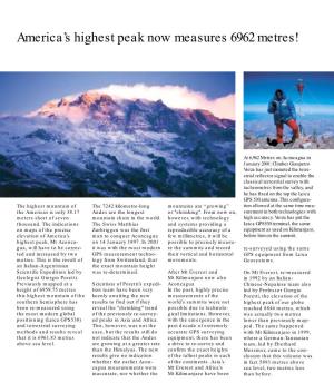 America's Highest Peak Now Measures 6962 Metres!