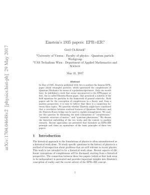 Einstein's 1935 Papers: EPR=