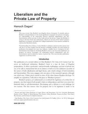 Liberalism and the Private Law of Property