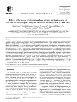 Effects of Flavonoid Phytochemicals on Cortisol Production and on Activities