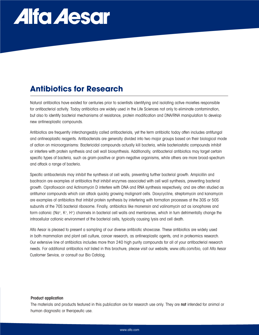 Antibiotics for Research