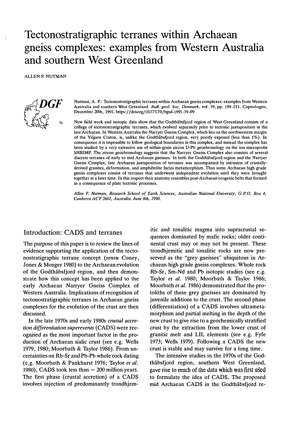 Bulletin of the Geological Society of Denmark, Vol. 39/3-4 Pp. 199-211