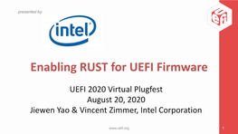 Enabling RUST for UEFI Firmware
