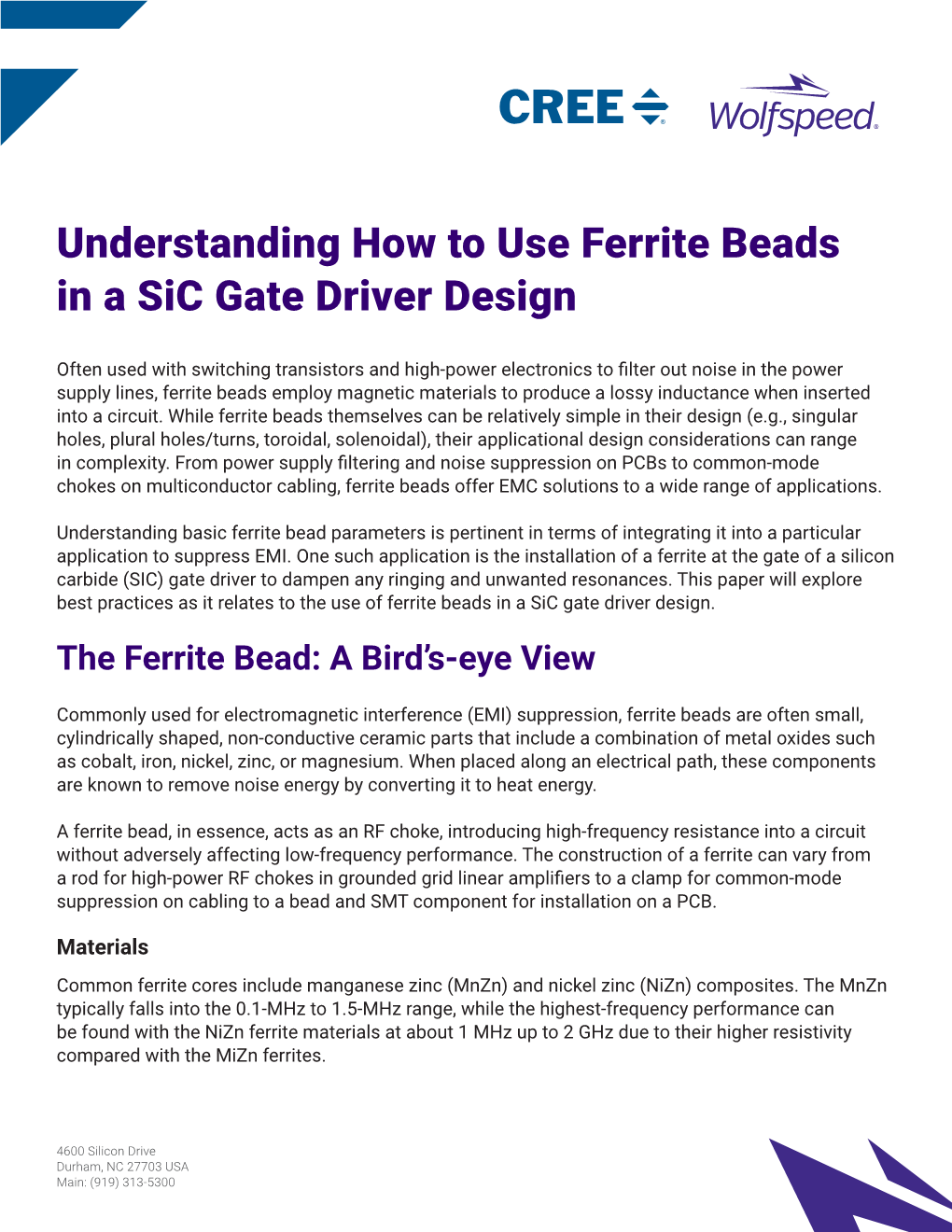 Understanding How to Use Ferrite Beads in a Sic Gate Driver Design