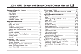 2008 GMC Envoy and Envoy Denali Owner Manual M