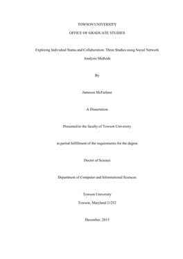 Three Studies Using Social Network A