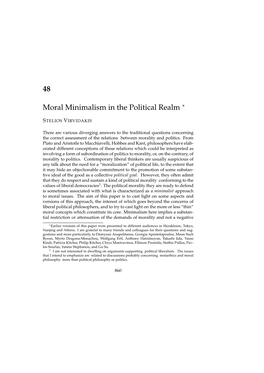 48 Moral Minimalism in the Political Realm ∗