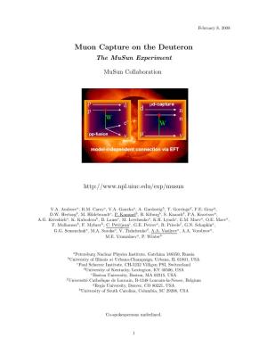 4 Muon Capture on the Deuteron 7 4.1 Theoretical Framework