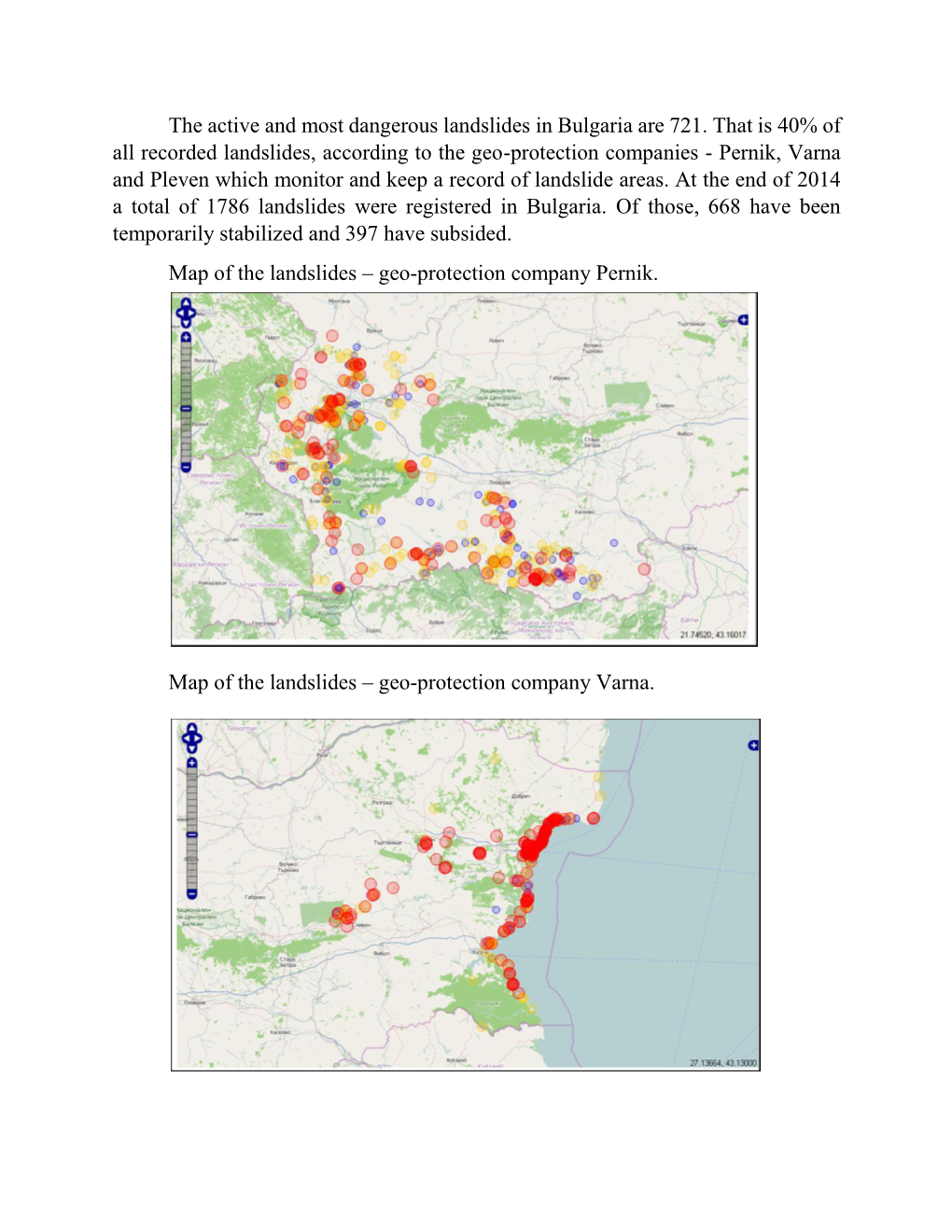 The Active and Most Dangerous Landslides in Bulgaria Are 721. That