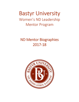 Bastyr University Women’S ND Leadership Mentor Program