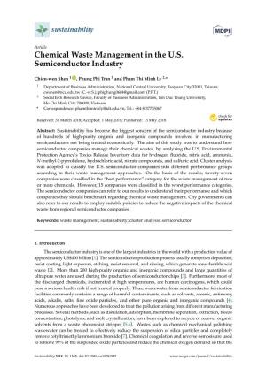 Chemical Waste Management in the U.S. Semiconductor Industry