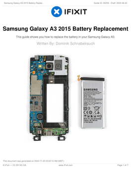 Samsung Galaxy A3 2015 Battery Replacement