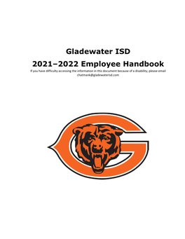 Gladewater ISD 2021–2022 Employee Handbook