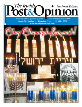 The Jewish National Edition Post &Opinion Presenting a Broad Spectrum of Jewish News and Opinions Since 1935